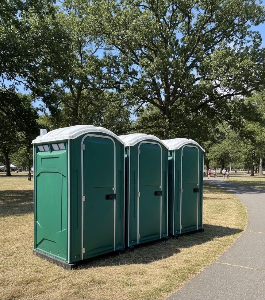 Portable restroom delivery and setup process
